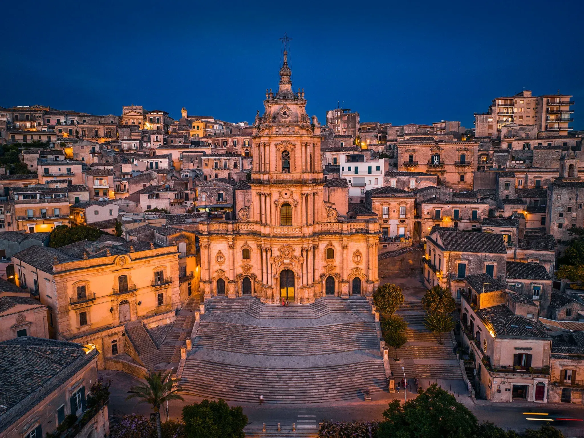 Modica, schody Duomo San Giorgio
